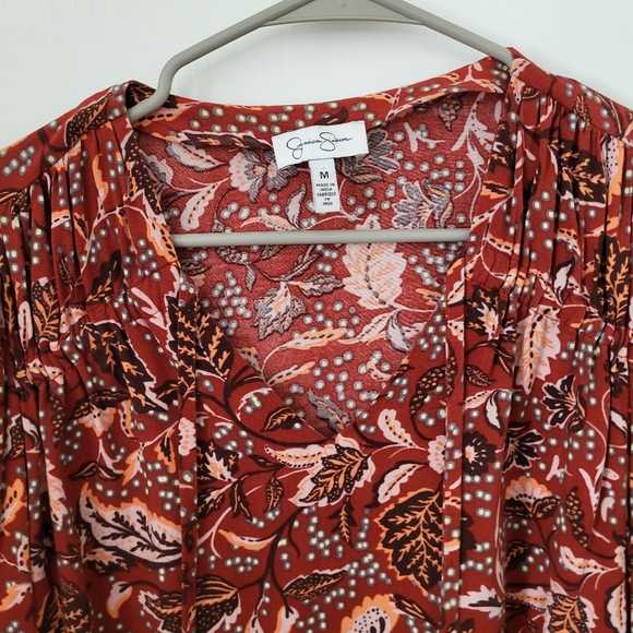 Jessica Simpson Belled sleeve Blouse Boho Size M - Picture 3 of 5
